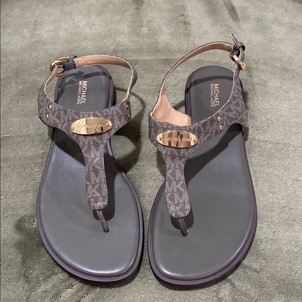 Michael Kors green Logo Sandals